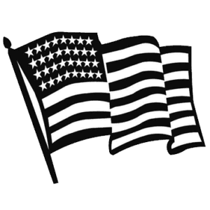 An American flag waving majestically against a sleek black backdrop.