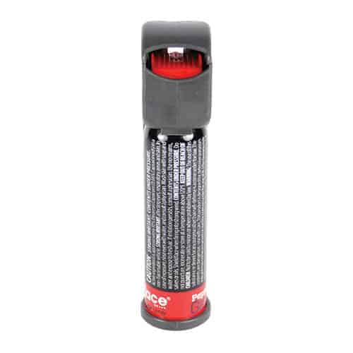 A black and red Mace® PepperGard Personal Pepper Spray bottle on a white background.