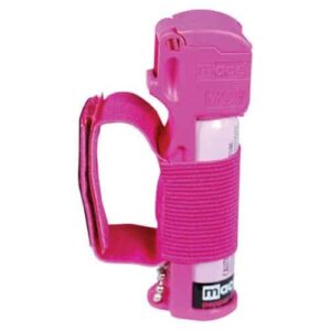 A Mace® Pepper Spray Jogger - Pink with a strap attached to it, designed for a jogger's safety.