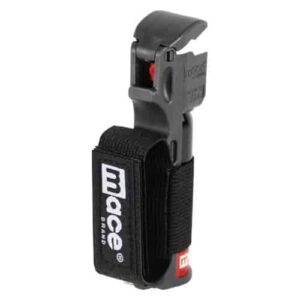 A black holster with the word MCE (Mace® Pepper Spray Jogger - Black) on it.