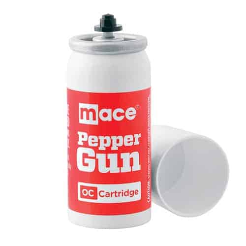 Mace Pepper Gun Dual Pack OC/Water Refill with OC/Water Refill cartridge.