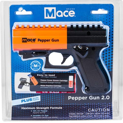 Brand: Mace
Description: Mace® Brand Pepper Gun 2.0 0 0.
Product Name: Mace® Brand Pepper Gun 2.0