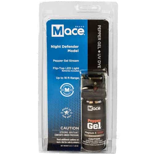Mace® Pepper Gel Night Defender MK-III With Light: The ultimate self-defense tool featuring the power of pepper gel.