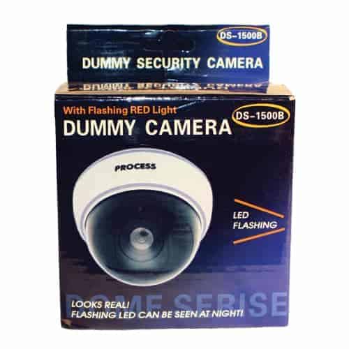 A Dummy Dome Camera With LED, White Body in a box with LED light.
