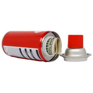 A Lubricant Diversion Safe can of gas with money in it.