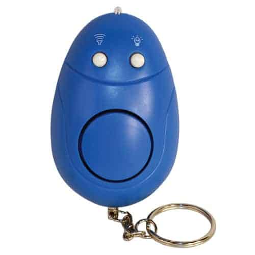 A blue Keychain Alarm with Light.