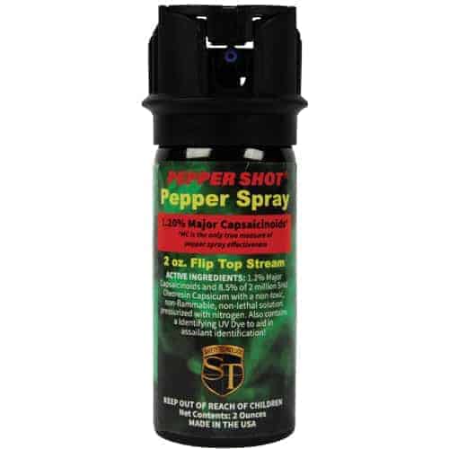 Pepper Shot 1.2% MC 2 oz Pepper Spray is a powerful self-defense product that contains a 1.2% MC formulation known as Pepper Shot.