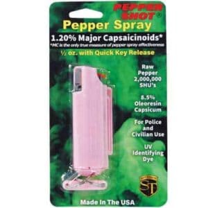 Pepper spray in a pink hard case.