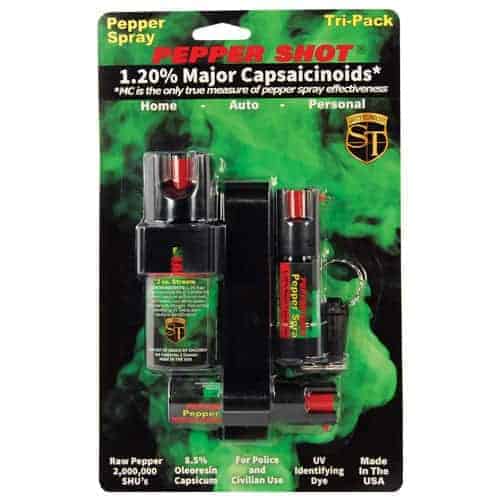 Pepper Shot 1.2% MC Tri-Pack Pepper Spray Kit.