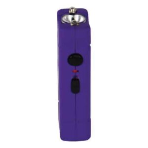 A purple Lil Guy Stun Gun with Flashlight with a button on it that doubles as a flashlight.