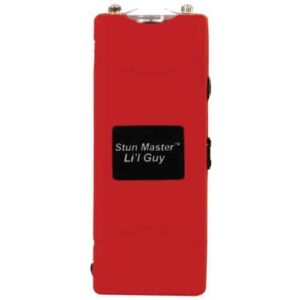 A Lil Guy Stun Gun With Flashlight equipped with a star master logo.