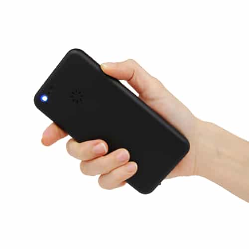 A person's hand holding a rechargeable Cell Phone Stun Gun Rechargeable.