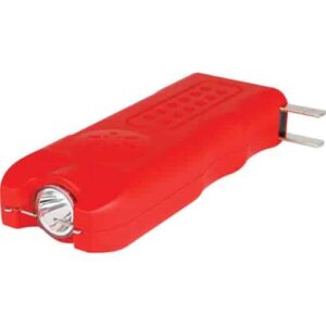 A MultiGuard Stun Gun Rechargeable With Alarm and Flashlight with a rechargeable light on it.