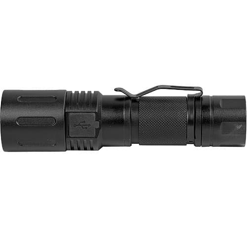 A Safety Technology 3000 Lumens LED Self Defense Zoomable Flashlight, showcased against a clean white background.