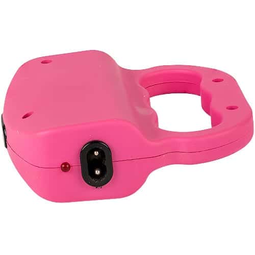 A pink plastic Talon Stun Gun and Flashlight with a handle on it, resembling a flashlight or talon.