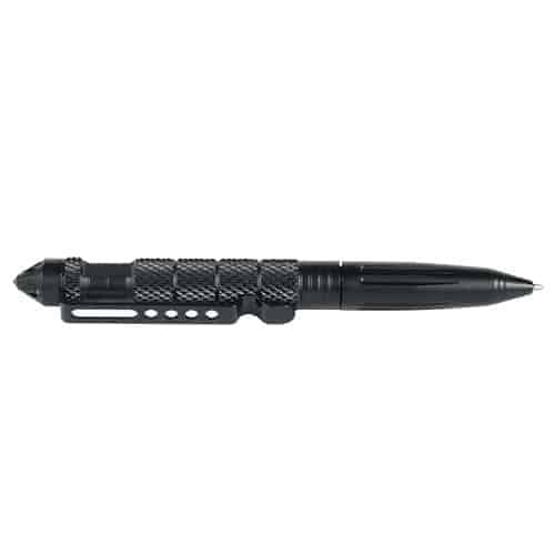 A Tactical Black Twist Pen with Extra Refill on a white background.
