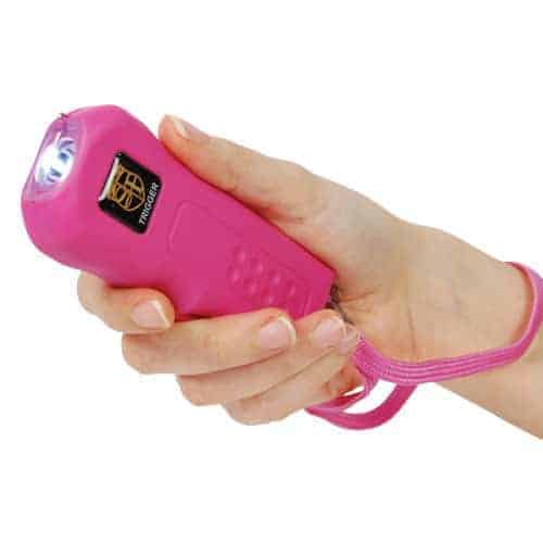 Trigger Stun Gun Flashlight with Disable Pin Pink A