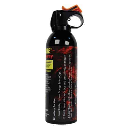 A black Wildfire™ 1.4% MC pepper spray fogger on a white background.
