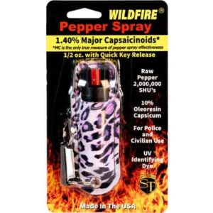 Introducing WildFire pepper spray, the ultimate self-defense solution. With a powerful 1.4% MC formula, this WildFire spray packs a punch like no other. It's compact size is