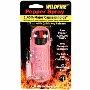 Wildfire pepper spray - pink with 1.4% MC and Halo Holster.