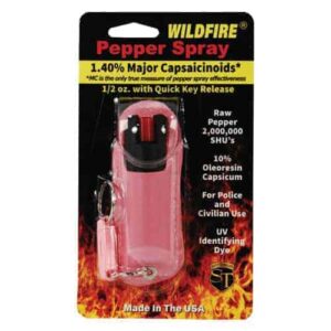 Wildfire pepper spray in pink packaging with a 1.4% MC concentration.
