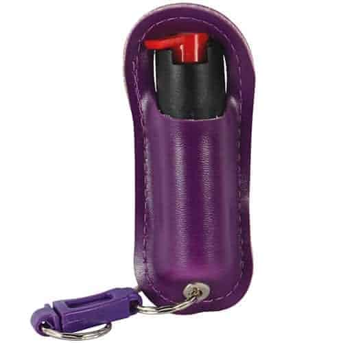 A purple bottle with a WildFire™ 1.4% MC 1/2 oz Halo Holster attached to it.