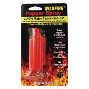 Wildfire pepper spray in a hard case package.