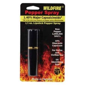 Wildfire pepper spray packaged with 1.4% MC Lipstick formulation.
