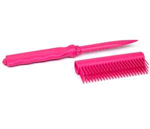 Plastic Brush Knife Pink Open