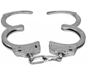 Solid Steel Handcuffs Sliding Double Lock Mechanism Unlocked