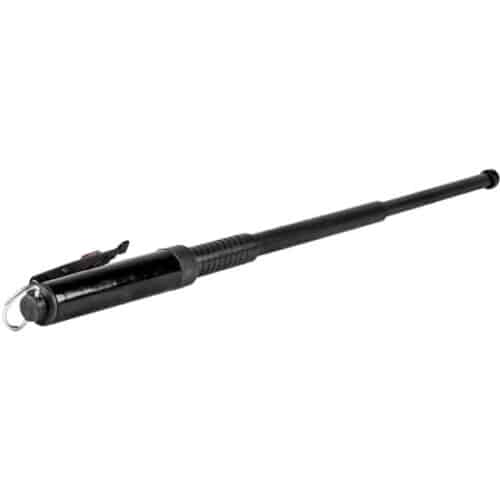Automatic Expandable Steel Baton Black with Handle Opened 2