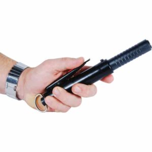Automatic Expandable Steel Baton Black with Handle Opened 5