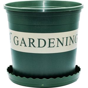 A green Flower Pot Diversion Safe with the word gardening on it.