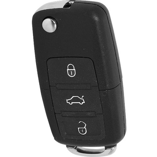A black remote control for a car that doubles as a Car Key Diversion Safe.