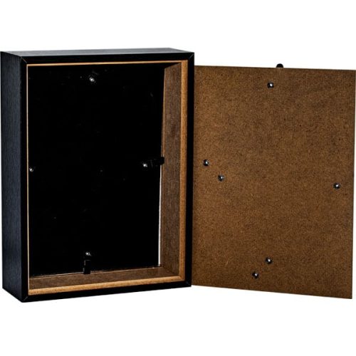 A black Photo Frame Diversion Safe with a hole in it.