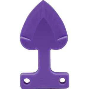 A purple plastic handle on a white background, perfect for a Heart Attack Key Chain.