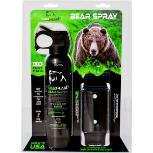 GrizGuard Bear Spray is a highly effective bear spray formulated with utmost care and precision. Encased in a sleek black bottle, this potent deterrent offers optimal protection against bear encounters.