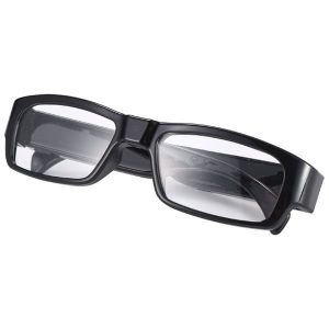 A pair of Eyeglasses Hidden Spy Camera with Built in DVR, designed for viewing 3D content, doubles as discreet eyeglasses with a hidden spy camera for covert recording.