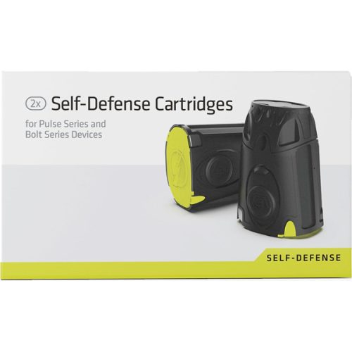 Box of two TASER LIVE replacement cartridges for Pulse series, labeled "Self-Defense.