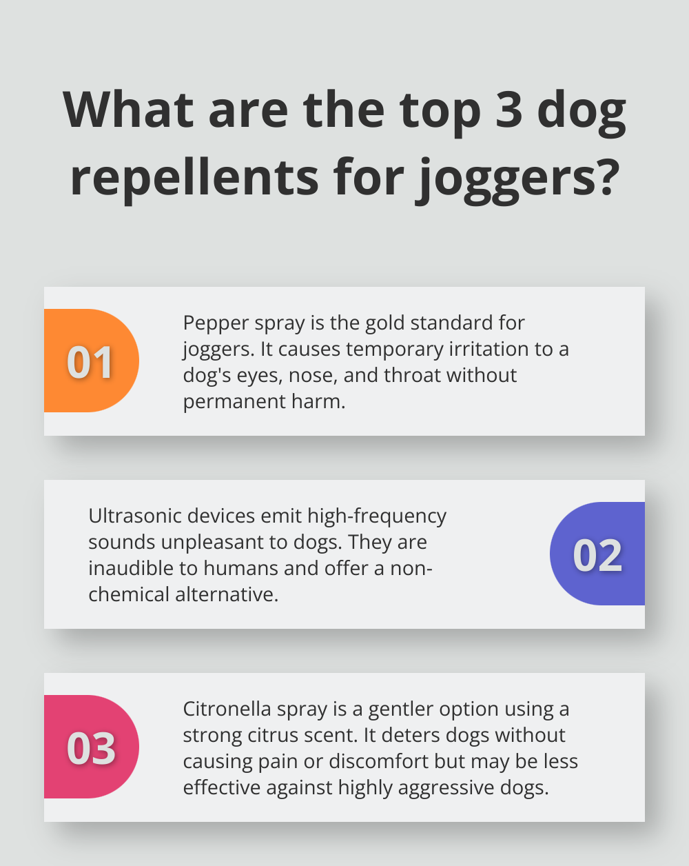 Infographic: What are the top 3 dog repellents for joggers?