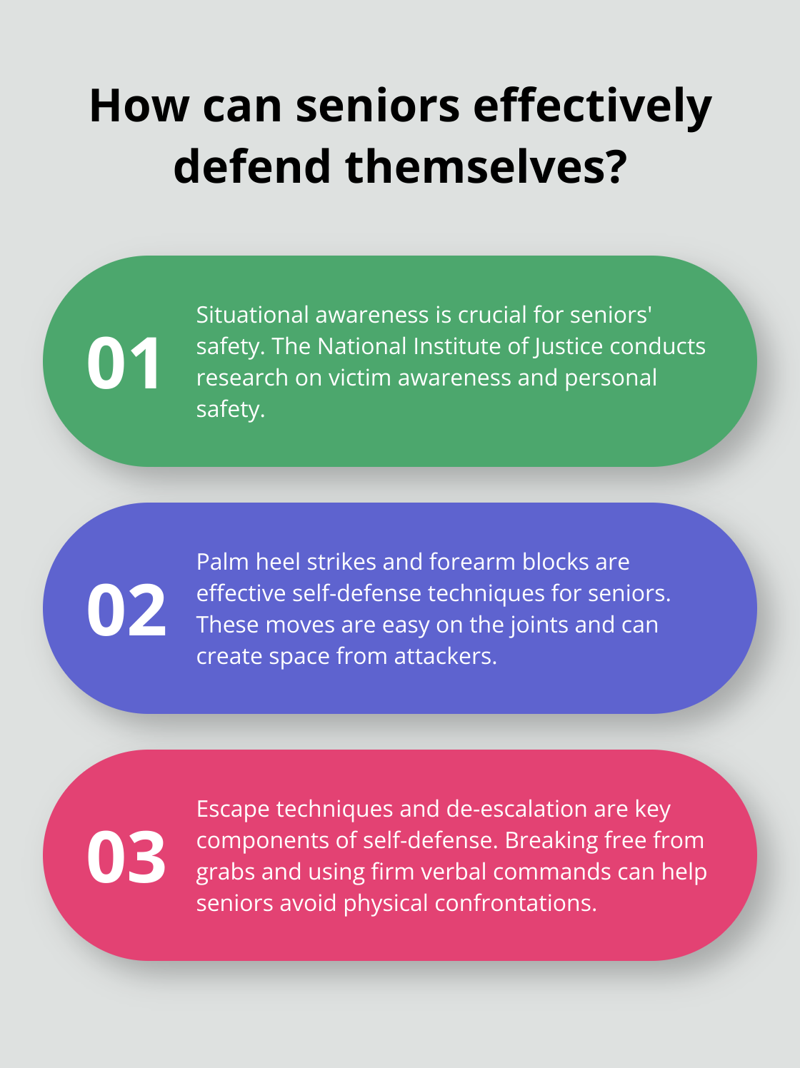 Infographic: How can seniors effectively defend themselves? - Senior protection